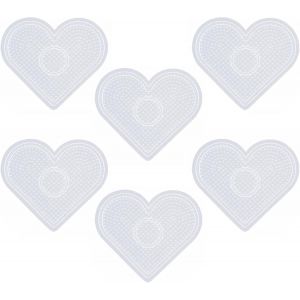 KALANKA-Lot de 6 plaques de perles à repasser, en forme de c?ur de 2,6 mm, perles de bricolage, perles pour bricolage, plaques à emboîter, modèles de perles de bricolage, cadeau pour enfants - Neuf