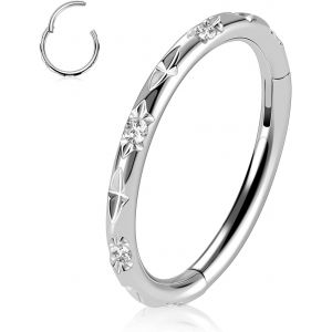 Tianyi-Piercings En Acier Chirurgical 316l Et Oxyde De Zirconium Pour Oreille Et Nez - Calibres 20, 18, 16, 14 - Anneaux Pour Homme Et Femme - Neuf