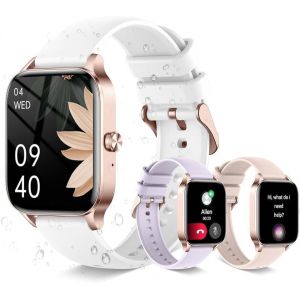 Montre Connect&eacute;e Femme Avec Appel Bluetooth, Montre De Sport Fine Et L&eacute;g&egrave;re De 1,85"" Hd Tracker D'Activit&eacute;/120+ Modes Sportifs/Voix Ai/Moniteur Sommeil/Podom&egrave;tre,Smart Watch &Eacute;tanche Pour Ios Android - Neuf
