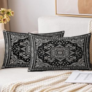 Cauc-Lot De 2 Housses De Coussin D&eacute;coratives Douces - Rectangulaire - Style Boh&egrave;me - Pour D&eacute;coration D'int&eacute;rieur, Canap&eacute;, Chambre &Agrave; Coucher, Voiture Avec Fermeture &Eacute;clair Invisible - 30 X 50 Cm - - Neuf