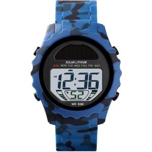 Eryi-Homme Et Femme Digitale Sport Montre 50m Etanche Outdoor Militaires Électronique Energie Solaire Chronomètre Date Plastique Caisse Et Caoutchouc Ruban Montres Bracelet - Neuf