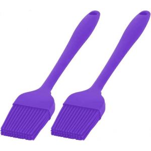 2pcs Maison Cuisine Silicone Cookie Outil De Cuisson Gâteau Crème Huile Pinceau à Pâtisserie,Violet - Neuf