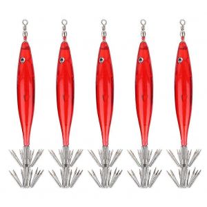 Haute Qualité Calmar Poisson Hameçon Leurre Appât Pièces Accessoire De Pêche (Rouge) - Neuf