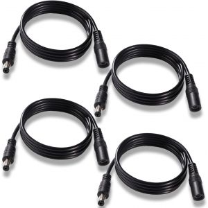 4 Pièces 1m 5.5x2.1 mm 24V 12V Rallonges d'alimentation DC,Câble D'extension d'alimentation Mâle Femelle 22AWG,pour Caméra Sécurité CCTV,Noir - Neuf