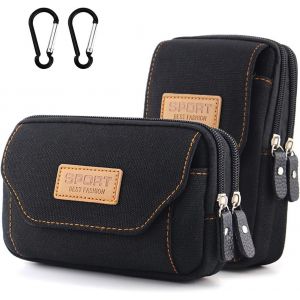 ERSAN-Sac Tactique Ceinture Homme, 2 Pièces Sacoche Homme Multifonctionnel Sacoche Ceinture Grande Capacité Pratique Poche Molle pour l'Extérieur Randonnée Chasse Camping - Neuf