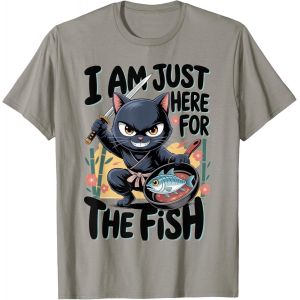 Kalanka-I Am Just Here Poêle À Frire Avec Épée Motif Chat Ninja T-Shirt - Neuf