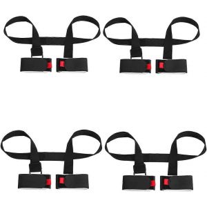 Paquet de 4 sangles de porte-skis et de bâtons réglables,bretelles de porte-skis Sling avec support rembourré - Neuf
