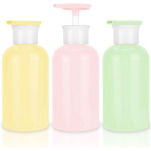 KAL-3 Pièces Flacon Pompe Vide 300Ml, Distributeur Shampoing Et Gel Douche, Bouteille Shampoing Vide, Distributeur Savon Avec Étiquettes, Rechargeable Distributeur Savon Douche - Neuf