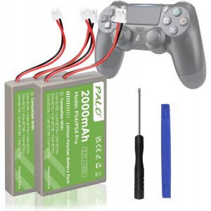 2000mah Ps4 Batterie De Rechange Pour Manette Sony Ps4/Ps4 Pro/Ps4 Slim Ps4 Cuh-Zct1e Cuh-Zct1h Cuh-Zct1u Cuh-Zct2 Cuh-Zct2u (2pcs) - Neuf
