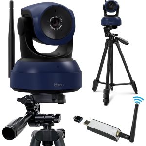 Webcam Sans Fil, Appel Vidéo Hd 1080P Et Caméra De Streaming, Plug&Play, Webcam Avec Caméra D'Ordinateur Tripode Pour Pc/Mac/Ordinateur Portable/Fonctionne Avec Zoom Meetings, Skype, Teams - Neuf