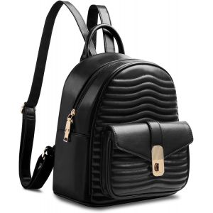 Senior-Petit Sac À Dos Femme, Sac A Dos Femme Tendance, Cuir Pu Mini Sac À Dos Pour Femme, Petit Sac À Main Pour Filles Dames Femmes Pour Voyage Loisir L'École Travail (Noir)[L1891] - Neuf