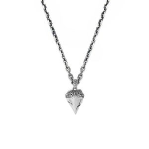 Collier Homme Dent De Requin Argent - Neuf