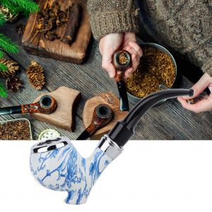 Pipe en porcelaine bleue et blanche, pipe a cigarette portable detachable, pipe a tabac pour fumer des cigarettes - Neuf