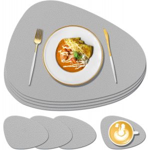 Eryi-Lot De 4 Sets De Table En Silicone Et 4 Dessous De Verre Lavables, Résistants À La Chaleur De 232,2 °C, Texture Antidérapante, Accessoires De Salle À Manger Faciles À Nettoyer Pour - Neuf