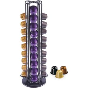 Porte-Capsules De Café Compatible Avec Nespresso ,Supports Pour Capsules De Café,Distributeur De Capsules Café Rotatif Pour 40 Capsules,Noir - Neuf