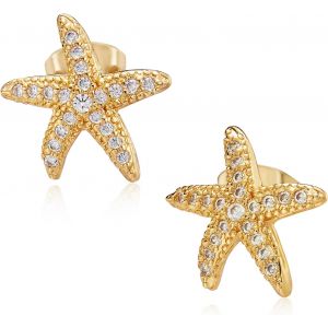 Kal-Boucles D'oreilles &Eacute;toile De Mer Boucles D'oreilles &Eacute;toile Dor&eacute;e Boucles D'oreilles Pour Femmes Avec Boucles D'oreilles En Zircon Aaa Bijoux Pour Femmes Boucles D'oreilles De F&ecirc;te - Neuf