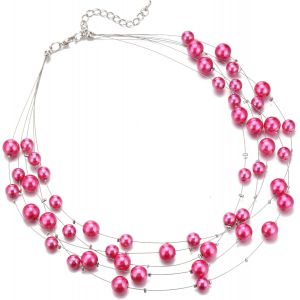 Kal-Collier Court En Perle Et Cristal Pour Femme Avec Chaîne En Argent Bijoux De Bohème Faits À La Main Cadeau Fete Des Meres Pour Maman - Neuf