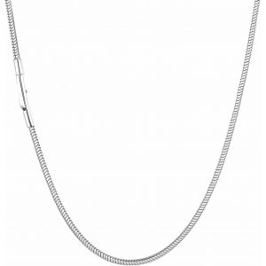 Kal-Collier Cha&icirc;ne Serpent, Argent/Noir Cha&icirc;ne De Serpent, 2/3/4mm Serpent Acier Inoxydable Collier, Collier Serpent En Argent, Collier Chaine Maille Serpent Homme Longueur 46-71cm - Neuf