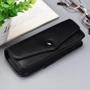 Lentilles De Contact,&Eacute;tui &Agrave; Lunettes Portable En Cuir De Vachette Pour Hommes,Ceinture Haut De Gamme,Bo&icirc;te De Rangement-Black[B1536] - Neuf