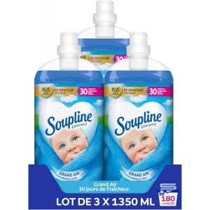 Adoucissant Linge Concentr&iquest;&iquest; 3D Grand Air , Assouplissant Linge Formule Am&iquest;&iquest;lior&iquest;&iquest;e pour Plus de Douceur, Assouplissant Textile Liquide , Lot de 3x1,35L - Neuf
