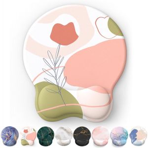 KALANKA-Tapis de Souris Support de Repose-Poignet, Tapis Souris Ergonomique en Gel, Tapis de Souris Frais pour Gamer, Repose Poignet Souris avec Base en PU antid&eacute;rapant(Rose) - Neuf