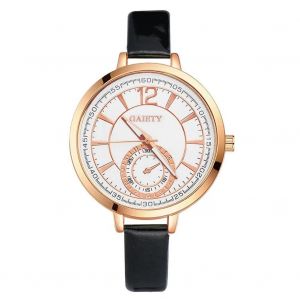 Gaiety Femmes Mode Casual Affaires Pu Bracelet Montre Quartz Montre Analogique Robe Montre-Bracelet (Noir) - Neuf