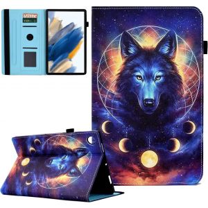 Naeryut-Étui Coque Pour Samsung Galaxy Tab A8 10,5 Pouces 2022 2021 Sm-X200/ X205/ X207 Housse Étui De Protection Avec Veille/Réveil Automatique Pour Samsung Galaxy Tab A8 2022/2021,Loup De L'espace - Neuf