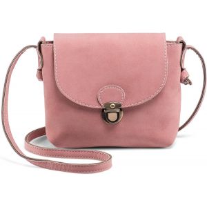 nzqaf-Petit Sac Bandouliere Femme avec Boucle, Mini Sac a Main Voyage Sacoche en Bandoulière Ado Fille, Mignon Rose - Neuf