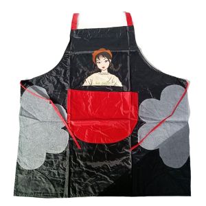 Promotion ! Tablier Imperm&eacute;able 'fuji' Noir Rouge (So Cute) - 70x68 Cm - Neuf