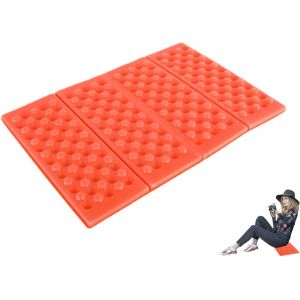 Coussin De Si&egrave;ge D'ext&eacute;rieur Orange Et Noir - Coussin De Si&egrave;ge Portable Et Pliable Pour Le Camping, La Randonn&eacute;e, Les Pique-Niques Et Les Voyages En Plein Air - Neuf