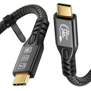 CHECARZHN--NO1-Câble Usb C 3.2 Gen 2 20Gbps, Type C 4K@60Hz Uhd Video 5A/240W Pd3.1 Fast Charge Cord With E-Marker Compatible With Thunderbolt 3/4 Macbook Pro Samsung Galaxy Pixel Dell Monitor Etc (2M) - Neuf