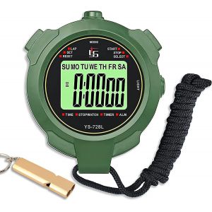 Chronom&egrave;tre Avec Sifflet, Chronom&egrave;tre Professionnel &Agrave; 2 M&eacute;moires Avec Fonction Muet Et Lumi&egrave;re Pour Le Sport - Neuf