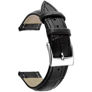 Eryi-Bracelet De Montre En Cuir Véritable - Bracelet De Remplacement - Bracelet À Boucle En Acier Inoxydable Pour Hommes Femmes -12mm 14mm 16mm 18 Mm 20 Mm 22 Mm 24 Mm 26mm - Neuf