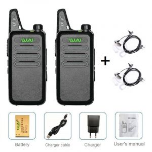 Walkie-talkie Portable WLN KD-C1 5W,1/2/3/4/5/6 pièces,Station Radio amateur CB pour enfants,émetteur-récepteur Radio UHF Rechargeable par USB - Type 2pcs add headphone-EURO - Neuf