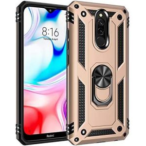Kal-Coque Xiaomi Redmi 8a, [Antichoc Armor] Double Couche Hybride Ultra Armure Housse Étui De Protection Anti-Choc Bumper Cover Avec Stand Pour Xiaomi Redmi 8a/Redmi 8,+ Protecteur D'écran - Or - Neuf