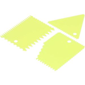 Kal-Ensemble De Grattoirs À Gâteau Colorés 3 Pièces, Spatule À Crème À Motif En Zigzag Ondulé Pour La Cuisson Diy, Outils De Cuisson Essentiels Pour La Décoration De Gâteaux (Green) - Neuf