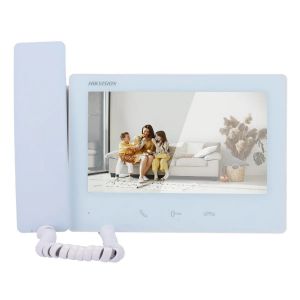 Hikvision Moniteur pour Visiophone 2 Fils 7" Tactile TFT avec Combin&eacute; - DS-KH7300EY-WTHE2/White - Neuf