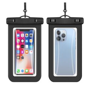 (Noir) Pochette Étanche Pour Smartphone [Lot De 2] Sac Étanche Ipx8 Pour Téléphone Iphone 13, 12 Pro Max, 11, 11 Pro, Xs Max, Xr, Xs, Jusqu'à 7,0 - Neuf