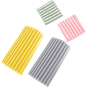 KGABERY-Éponges De Nettoyage Humides Réutilisables Pour Nettoyer Les Plinthes Éponge De Nettoyage Humide,Éponges De Nettoyage Pva Ensemble D'Outils De Récurage 4 Pièces-2 * Plumeaux Humides+2 * Chiff - Neuf