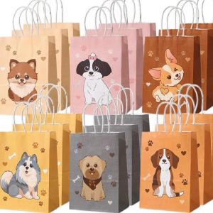 KALEC-5/10/30 Pièces Animal De Compagnie Chiot Fête Cadeau Sac Mignon Chien Bonbons Cadeau Avec Poignée Sac En Papier Bébé Douche Enfants Anniversaire Chien Fête Décor Fournitures,15X8X21Cm 10Pcs,I - Neuf