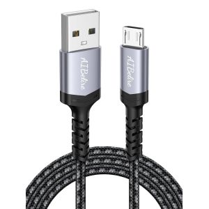 KALANKA-C&acirc;ble Micro USB 2M Nylon Tress&eacute; Chargeur Micro USB Charge Rapide et Synchro Compatible pour Android Samsung Galaxy S7 S6 Edge J7 J5 J3, Redmi Note 5 6 Pro, Wiko, Huawei, Sony, LG, Kindle, PS4 - Neuf