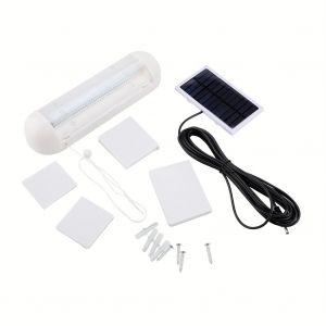 Hjlian Lampe Led Solaire A Panneau Pour Eclairage Nocturne Exterieur Et Interieur, Ideale Pour Un Jardin, Un Mur, Une Cour Ou Un Patio - Neuf