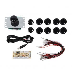 Cy-822a Bricolage Bouton De Jeu D'arcade Et Joystick Ensemble à Bascule Unique Pour Machine De Jeu Pc Raspberry Pi Noir - Neuf