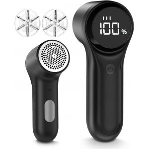 Rasoir Anti Bouloche &Eacute;lectrique &Eacute;cran Led,Rechargeable C&acirc;ble Type-C,T&ecirc;te &Agrave; 6 Lames Fraise &Agrave; Peluches,3 Niveaux De Puissance R&eacute;glables,Id&eacute;al Pour V&ecirc;tements Canap&eacute;s Couvertures Rideaux,Noir - Neuf