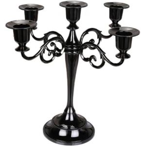 Cauc-Bougeoir Chandelier 5 Branches En M&eacute;tal Style D'europ&eacute;en Chandelier De Mariage Cand&eacute;labre Pour No&euml;l Cadeau D'anniversaire D&eacute;cor &Agrave; La Maison - Neuf