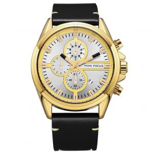 Mini Focus Hommes &Agrave; La Mode Lumineux &Eacute;tanche Quartz Mouvement Bracelet Bracelet Cuir (01) - Neuf