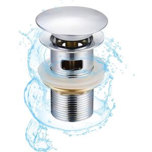 JGD-Bonde de Lavabo, Universel Pop Up Valve Bouchon Vidange en Acier Inoxydable, Vidage Lavabo pour Lavabos et Vasques, Garniture vidage Salle Bain, &Eacute;tanche &Eacute;tanch&eacute;it&eacute; Solide - Neuf