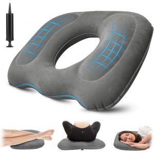 Kalanka-Coussin D¿Assise Gonflable Pour Hémorroïdes, Coussin Pliable Anti-Escarres, Coussin Coccyx Avec Pompe, Coussin Gonflable Pour Grossesse, Coccyx, Escarres, Dos, Gris - Neuf