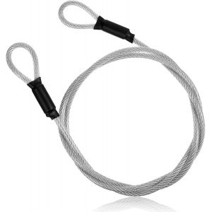 Câble De Verrouillage Flexible En Acier Inoxydable Tressé Pour Portails Extérieurs, Corde À Linge, Cadenas En U, 1,2 M, 5 Mm - Neuf