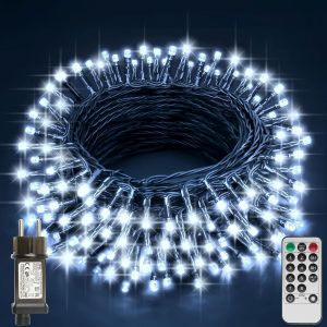 Guirlande Lumineuse De Noël, 26.2m 220 Led Lumières De Noël Intérieur Et Extérieure, 8 Modes Et Fonction Mémoire Guirlande Lumineuse Sapin Pour Balcon, Jardin, Maison Décoration - Blanc Froid - Neuf